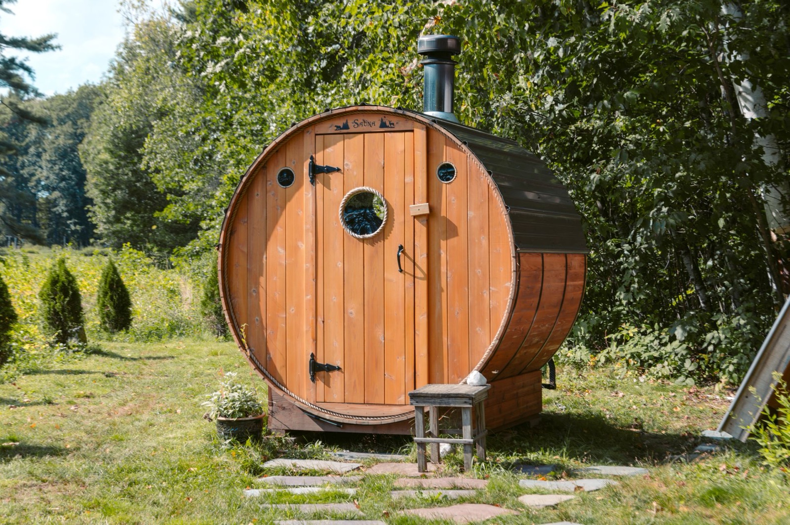 Custom outdoor sauna build